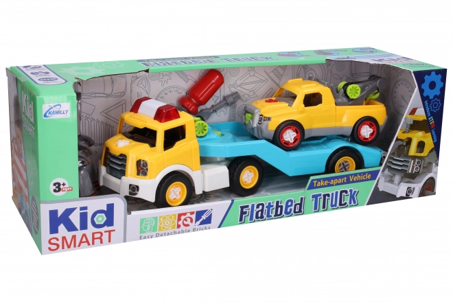 Tow Truck Building Set with Screwdriver and Traffic Signs