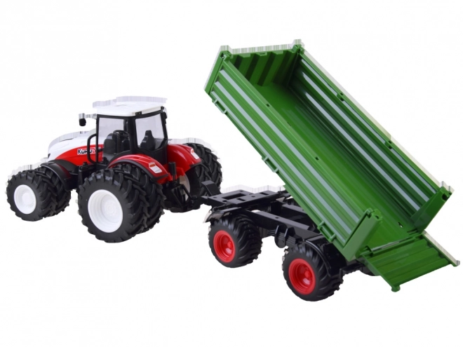 Remote Control Tractor with Green Trailer Toy