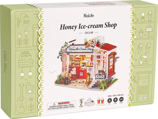 Rolife DIY Miniature Honey Ice Cream Shop with LED Lights