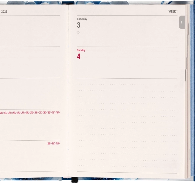Notique Weekly Magnetic Diary Porcelain Flower 2026