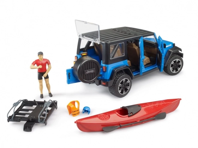 Jeep Wrangler Rubicon with Kayak and Figure Toy Set