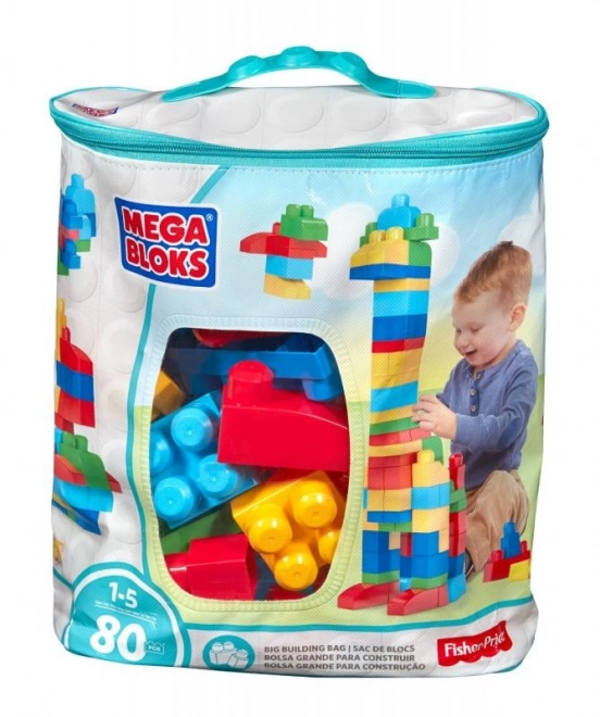 Mega Bloks Big Building Bag - Blue (80 Pieces)