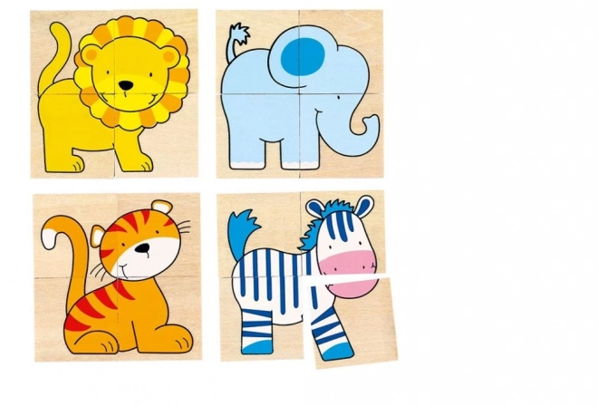 Wild Animal Wooden Puzzle Cubes