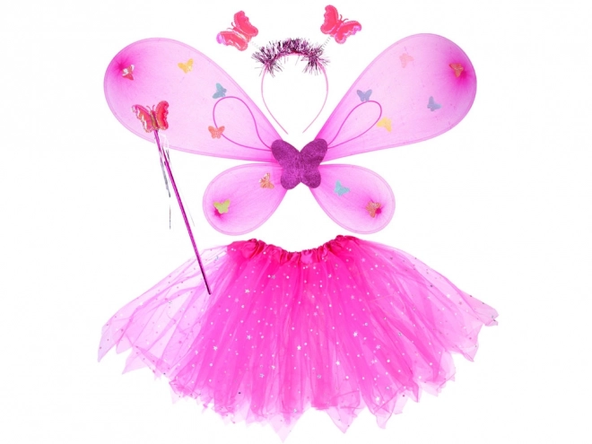 Pink Fairy Costume with Glowing Butterfly Wings – Dark Pink