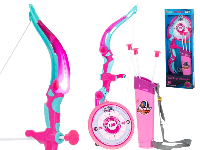 Archery Play Set with Arrows and Target - Pink