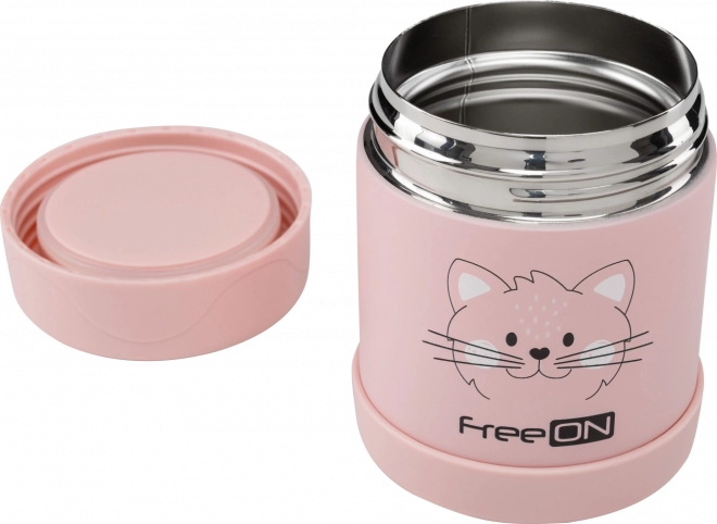 Practical Stainless Steel Food Thermos 350 ml - Pink