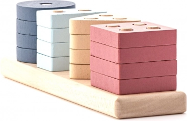 Cubika Pastel Shape Sorting V – wooden puzzle 17 pieces