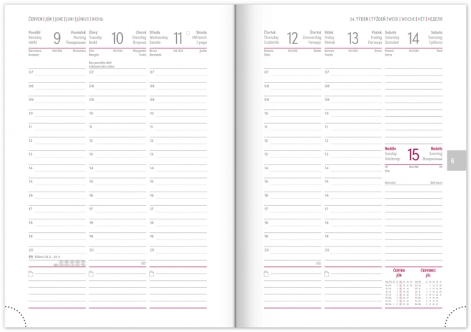 Weekly Planner Balacron 2025 Bordeaux