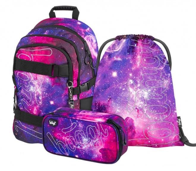 BAAGL School Set Skate Galaxy: Backpack, Pencil Case, Drawstring Bag