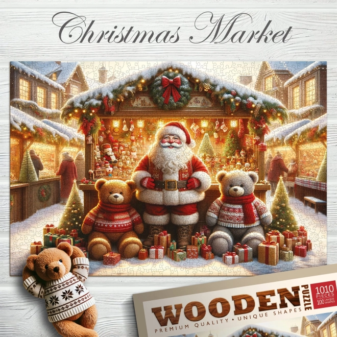 wooden city christmas market wooden puzzle 1010 pieces