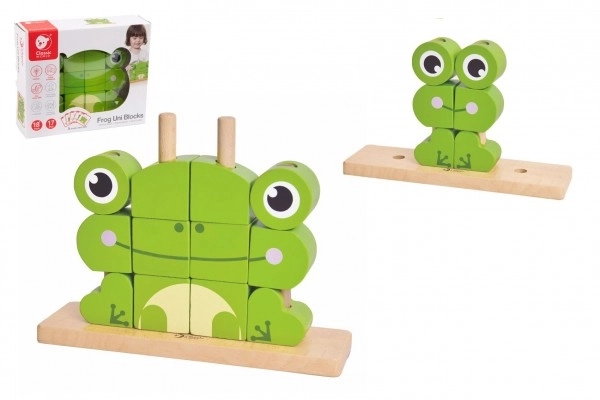 Wooden Frog Puzzle Playset