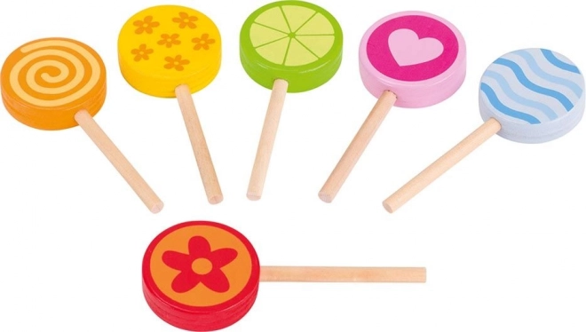 Colorful Wooden Lollipops Set