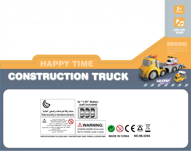 Žlutá odtahová souprava WOOPIE City Truck se světelnými a zvukovými efekty