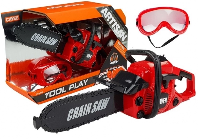 Kids Chainsaw with Safety Goggles Play Set