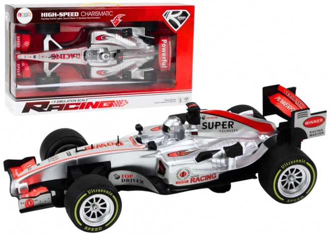 Silver Racing Sports Car with Sound