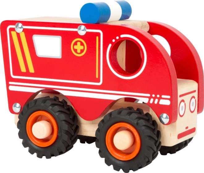 Wooden Ambulance Toy Car