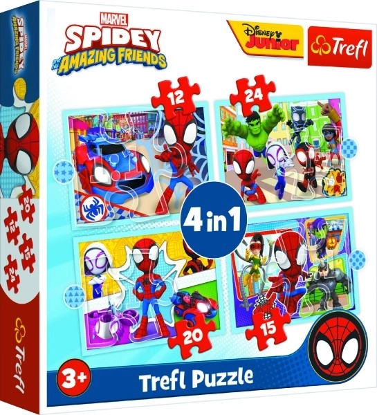 Puzzle Spidey and His Amazing Friends 4-in-1 Set