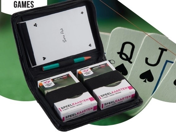 Set of 2 Decks in a Case with Notepad and Pencil