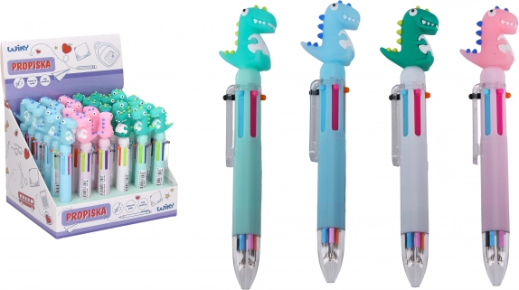 Vícebarevné pero s ozdobou Dinosaurus