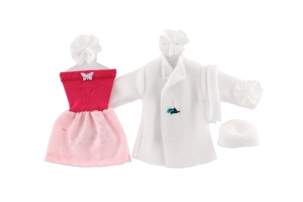 Doll Dress Set with Coat and Hat