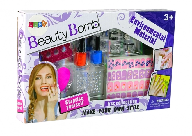 Nail Art Set with Glitter and Stickers