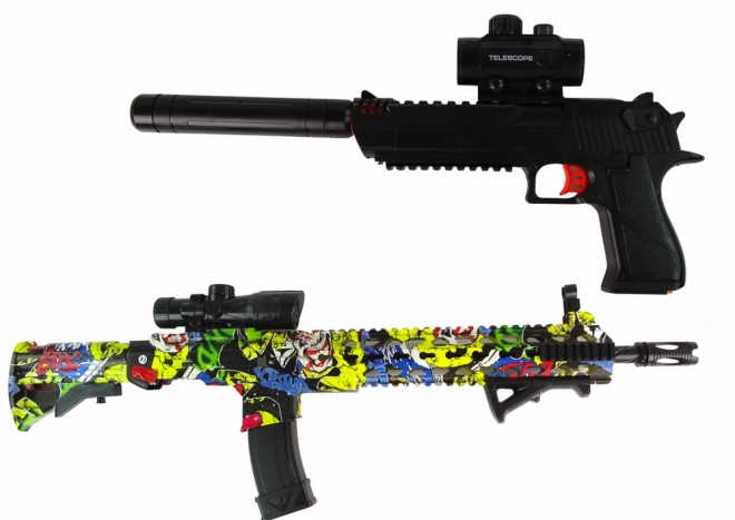 Colorful Water Bullet Gun Set with Accessories