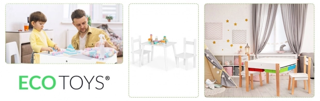 Children's wooden table and chairs set