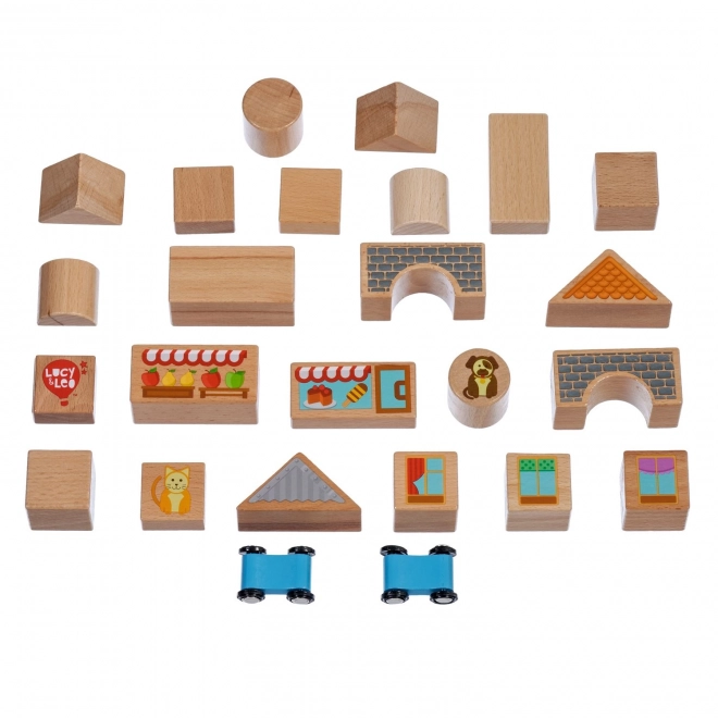 City Wooden Block Set with Cars