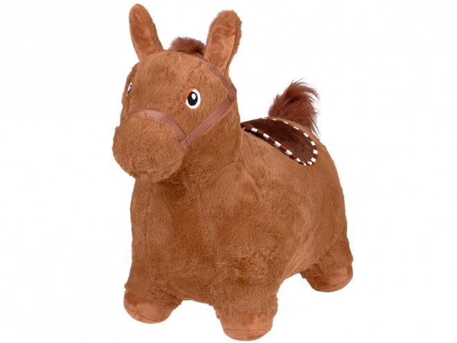 Inflatable Plush Bouncing Horse for Kids – Brown