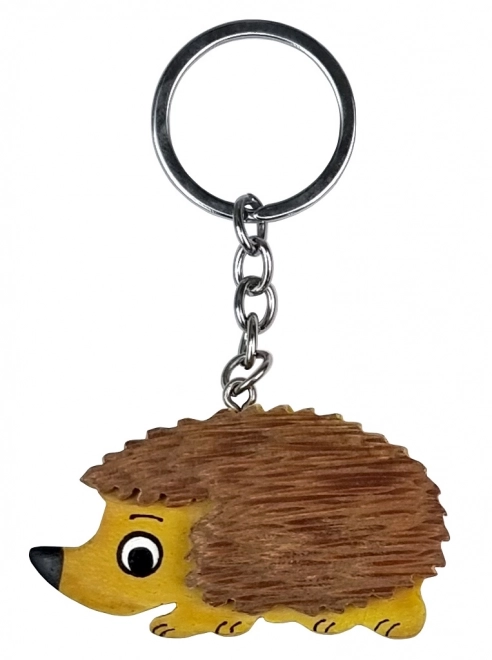 Wooden Hedgehog Keychain