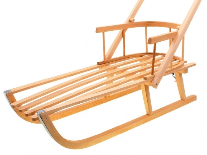 Classic Wooden Sled with Pushback for Children