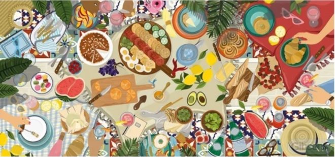 Dream Picnic Panoramic Puzzle by GIBSONS