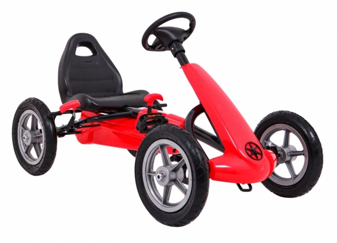 STAR pedal go-kart for children 3+ Red + adjustable seat + inflatable wheels