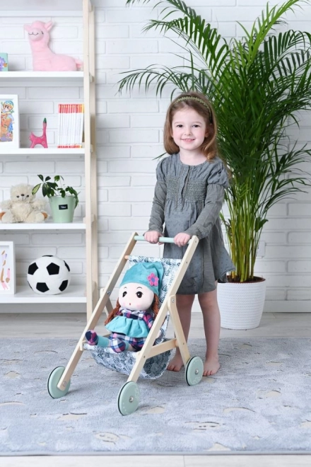 Light Wooden Doll Stroller