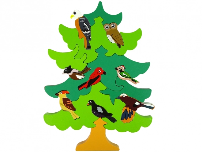 Wooden 3D Tree And Birds Puzzle