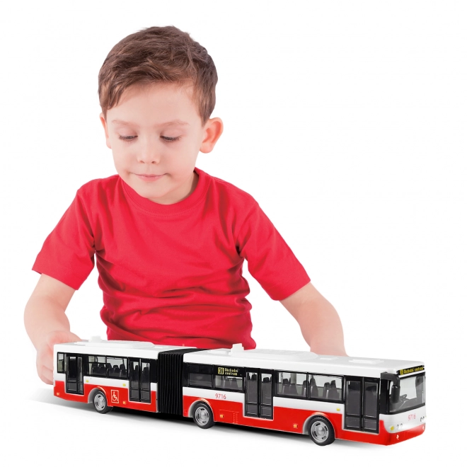 Red Czech Speaking Toy Bus with Light and Sound Effects