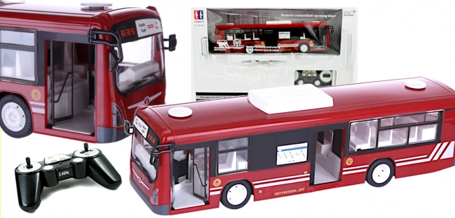 Remote Control City Bus for Kids 6+ - Red with Lights and Sounds