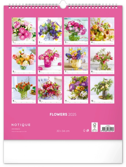 Wall Calendar Flowers 2025