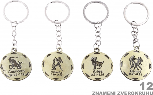 Round Zodiac Sign Keychain