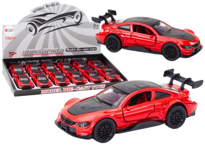 Friction Powered Red Metal Sports Car Model Scale 1:32