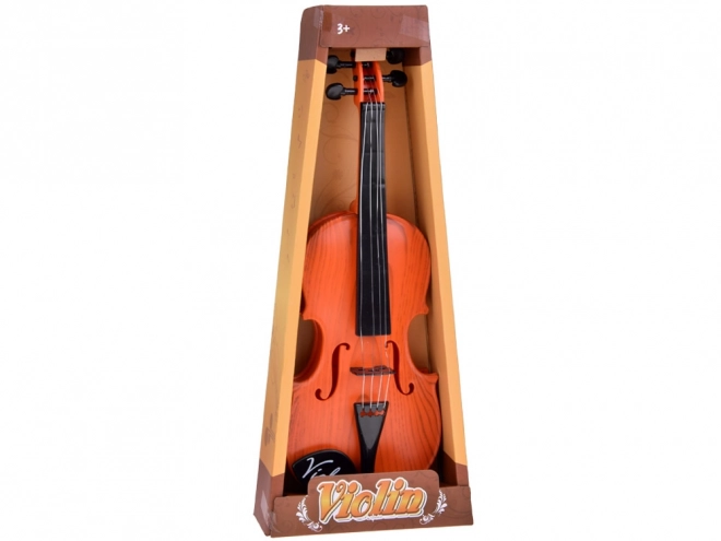 Plastic Toy Violin with Bow for Kids 42 cm – Light Brown