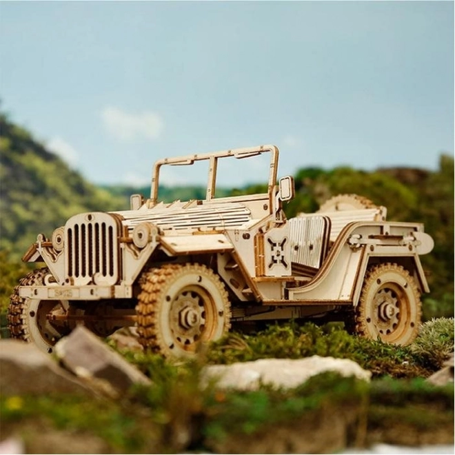 Wooden Model Military Jeep Puzzle