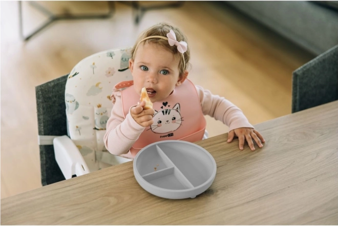 Silicone Baby Plate Grey