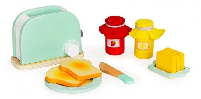 Wooden Toaster Breakfast Set - Green