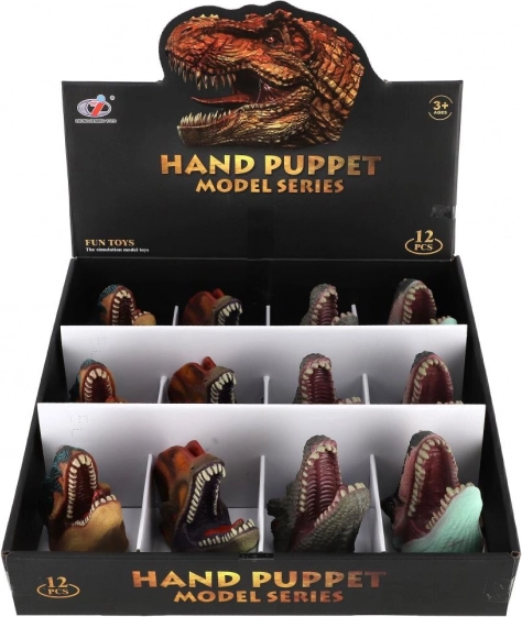 Rubberen dinosaurus-handpop - 1 stuk