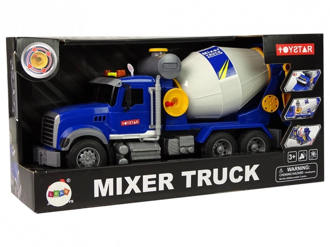 Blue Rotating Cement Mixer with Lights and Sounds