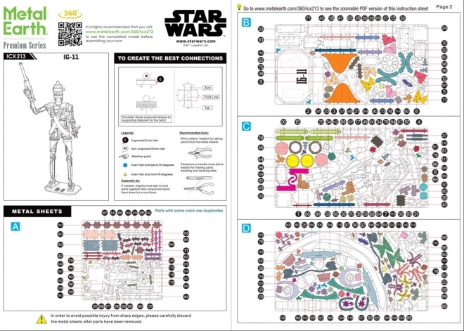 3D Puzzle Star Wars IG-11 Metal Model Kit