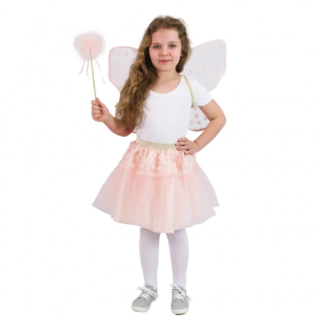 Children's Flower Fairy Costume Set with Tutu Skirt, Wand and Wings