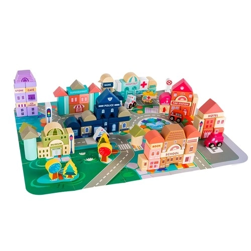 Wooden City Building Blocks Set