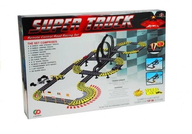 Racing Track Set with Cars and Power Supply